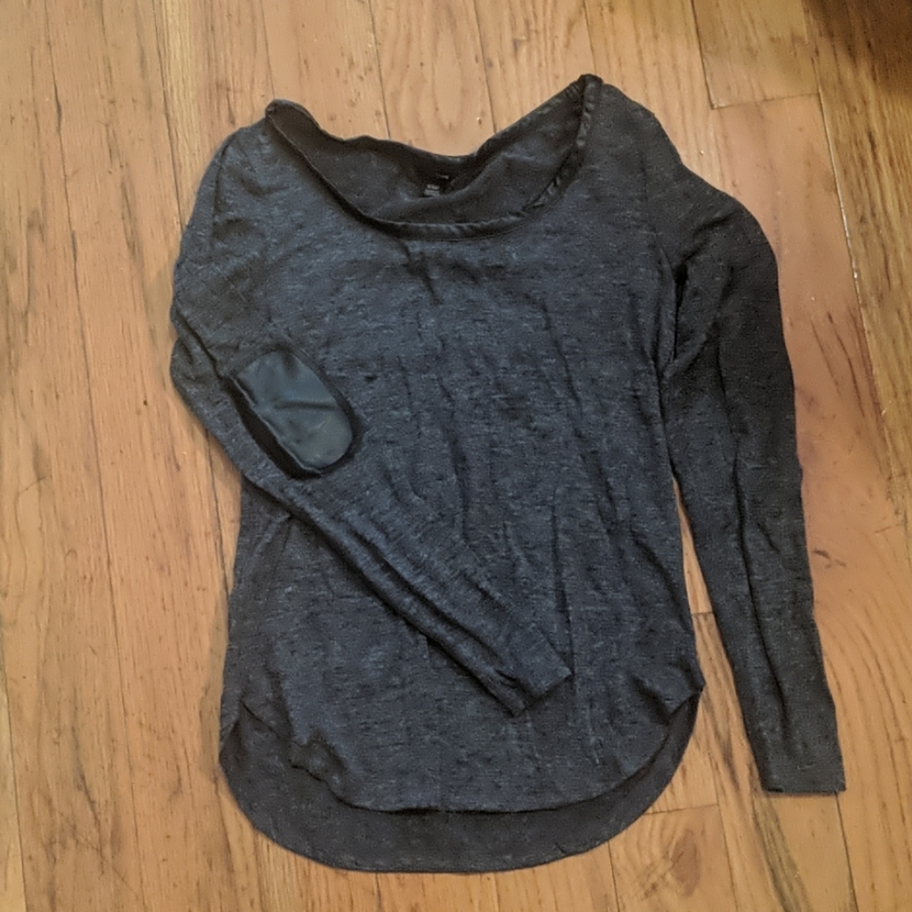 Dark grey long-sleeved shirt w elbow patches -XSP